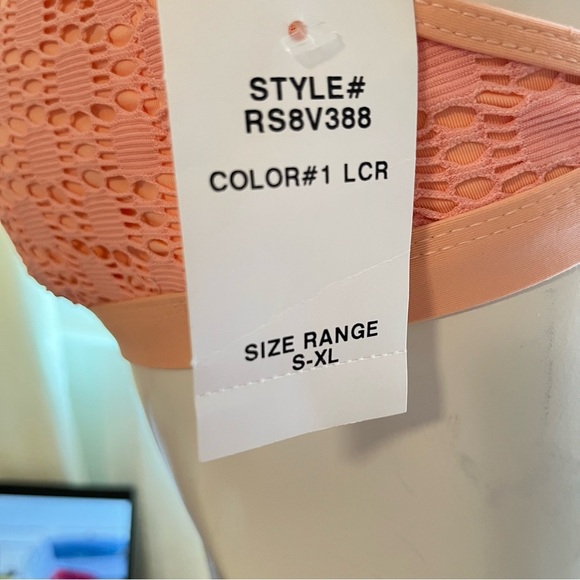 NEW Kenneth Cole Women's Two Piece Bikini Size Small Peach Crochet Keyhole - Picture 5 of 6